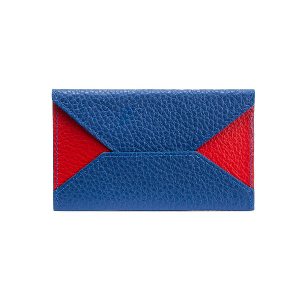 Fabriano Boutique Kortholder i læder blå/rød