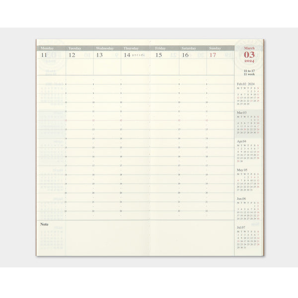 Traveler´s Notebook Kalender 2024 - Ugentlig (vertikal)