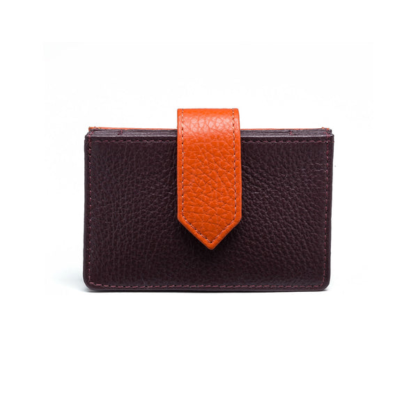 Fabriano Boutique kreditkortholder i læder brun/orange