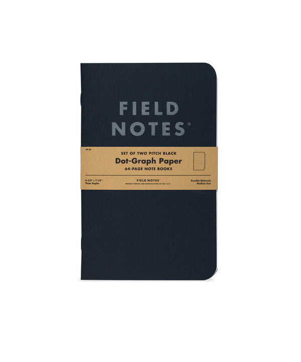 Field Notes Pitch Black Notesbog 2-pak
