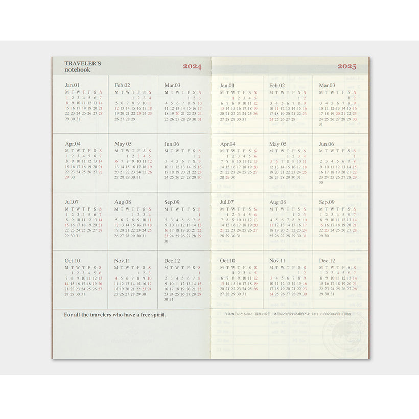 Traveler´s Notebook Kalender 2024 – Ugentlig + Memo
