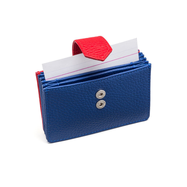 Fabriano Boutique kreditkortholder i læder blå/rød