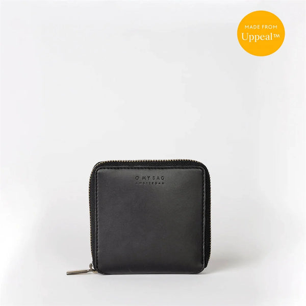 O My Bag Sonny Square Wallet Black Vegan Apple leather