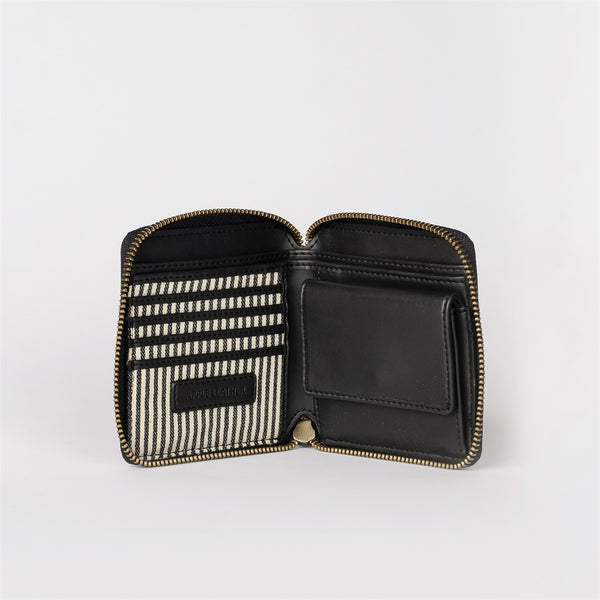 O My Bag Sonny Square Wallet Black Vegan Apple leather
