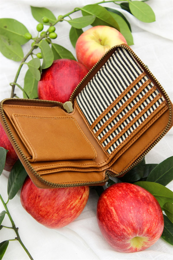 O My Bag Sonny Square Wallet Cognac Vegan Apple leather